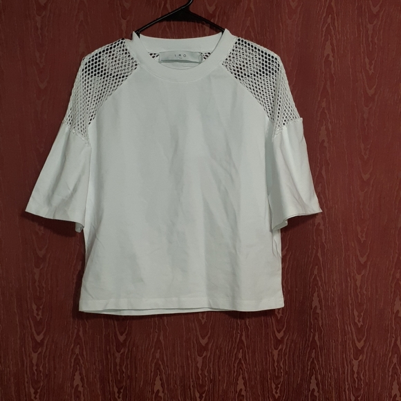 IRO PARIS OLDOZ WHITE BLOUSE WOMEN'S SIZE XS SHORT SLEEVE NWT - Picture 3 of 10